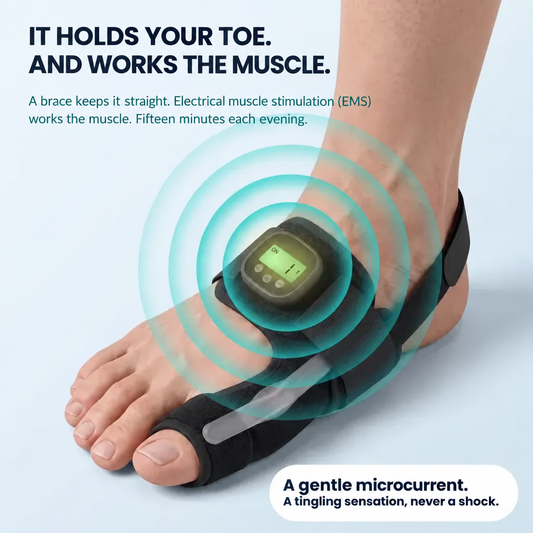 It holds your toe. And it retrains the muscle that's supposed to hold it.