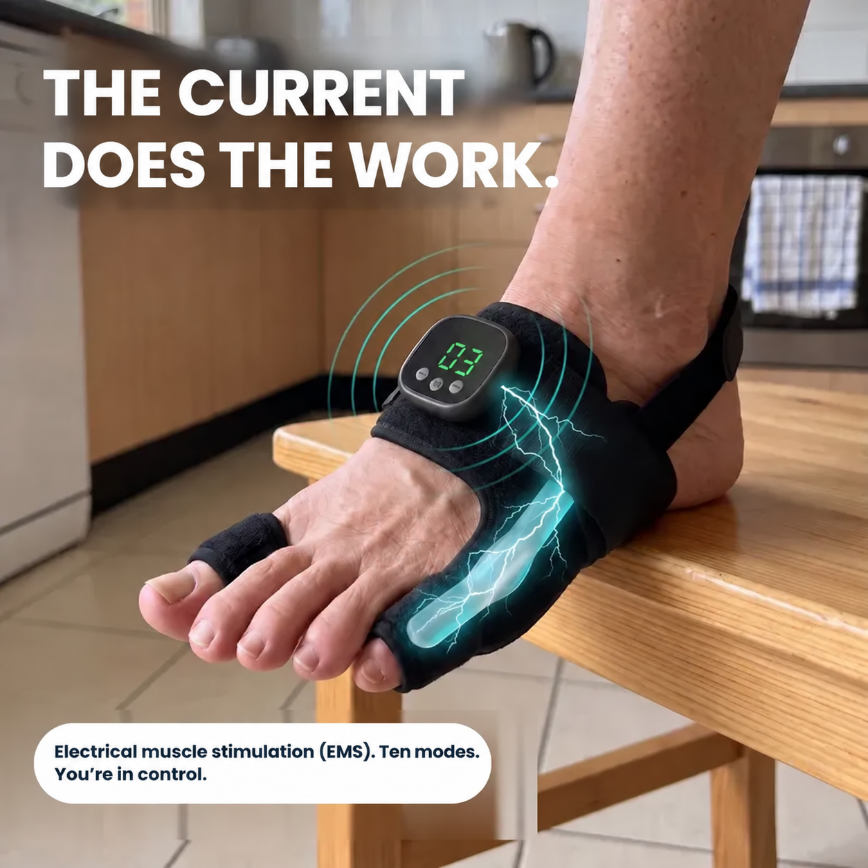 It holds your toe. And it retrains the muscle that's supposed to hold it.